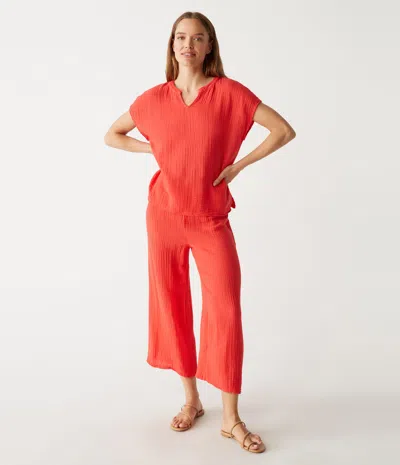 Michael Stars Medina Cropped Gauze Pant In Spritz