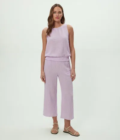 Michael Stars Medina Cropped Gauze Pants In White