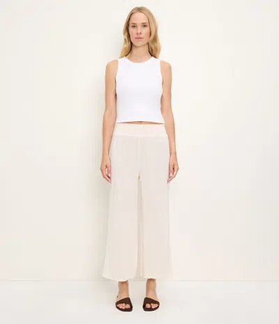 Michael Stars Medina Cropped Gauze Pants In Chalk In Neutral