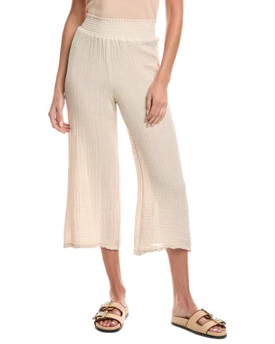 Michael Stars Medina Smocked Waist Cropped Pant In Gray
