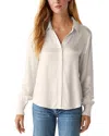 Michael Stars Stevie Collared Popover Shirt In Cement