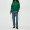 Michael Stars Merle Crew Neck Sweater In Palm In Green