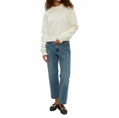 MICHAEL STARS MERLE CREWNECK SWEATER IN OFF WHITE