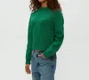 Michael Stars Merle Crew Neck Sweater In Palm In Green
