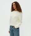 Shop Michael Stars Merle Crewneck Sweater In Off White