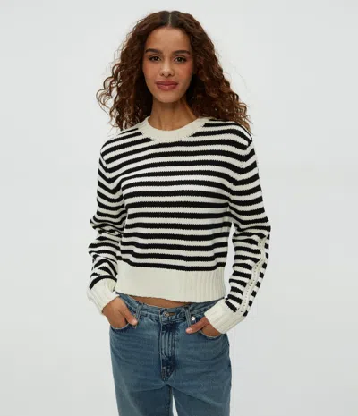 MICHAEL STARS MERLE STRIPED CREWNECK SWEATER