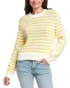 Michael Stars Merle Striped Sweater In Yellow