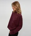 Michael Stars Mila Mock Neck Sweatshirt In Beetroot