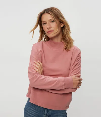 Michael Stars Mila Mock Neck Sweatshirt In Berrywood