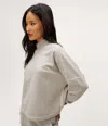 Michael Stars Mila Mock Neck Sweatshirt In Heather Grey