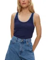 Michael Stars Miley Contrast Trim Tank In Blue