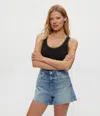 Michael Stars Miley Supima Rib Lace Tank In Black