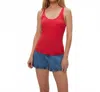 Michael Stars Miley Supima Rib Lace Tank In Red