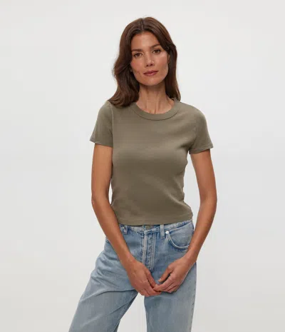 Michael Stars Mimi Cropped Tee In Brown
