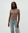 Michael Stars Mimi Cropped Tee In Cobblestone