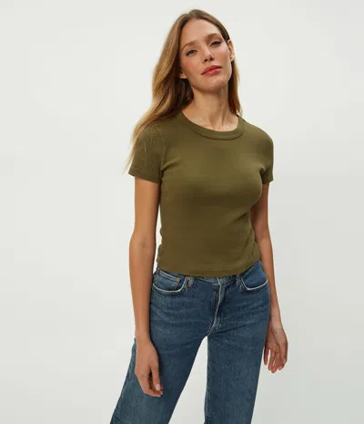 Michael Stars Mimi Cropped Tee In Green