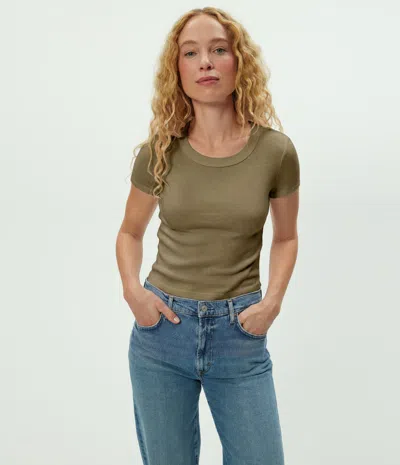 Michael Stars Mimi Cropped Tee In Green