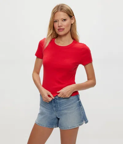 Michael Stars Mimi Cropped Tee In Yellow