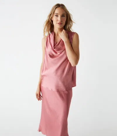 Michael Stars Mitzi Cowl Neck Top In Berrywood