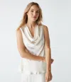 Michael Stars Mitzi Cowl Neck Top In Chalk