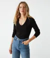 Michael Stars Molly V-neck Tee In Black