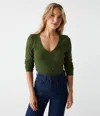 Michael Stars Molly V-neck Tee In Dark Matcha
