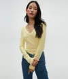 Michael Stars Molly V-neck Tee In Lemonade