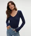 Michael Stars Molly V-neck Tee In Nocturnal