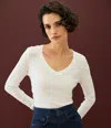 Michael Stars Molly V-neck Tee In Seacrest