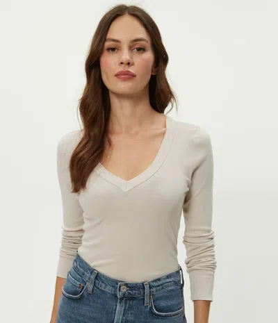 Michael Stars Molly V-neck Tee In Dark Matcha