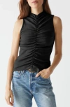 Michael Stars Monet Ruched Rib Tank In Black