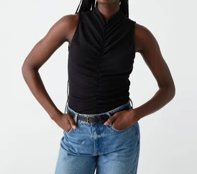 Michael Stars Monet Ruched Tank In Black