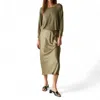 Shop Michael Stars Nadia 2-in-1 Dress In Olive In Green