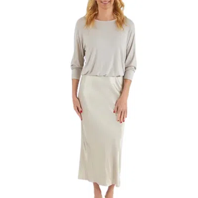 Michael Stars Nadia 2 In One Satin Dress In Cement In Beige