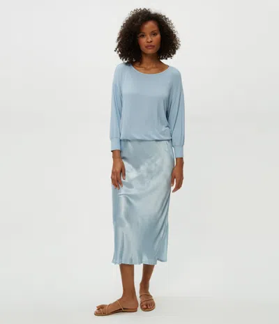 Michael Stars Nadia Mixed Fabric Satin Dress