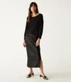 Michael Stars Nadia Mixed Fabric Satin Dress In Nocturnal