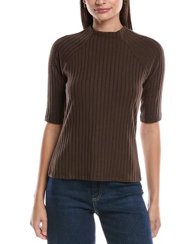Michael Stars Nadine Mock Neck Top In Brown