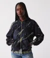 Michael Stars Naomi Double Dye Zip-up Hoodie In Midnight Combo