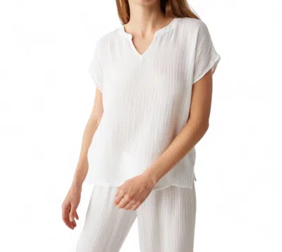 Michael Stars Naomi Split Neck Top In White