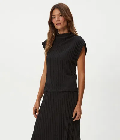 Michael Stars Nara Mock Neck Top In Black