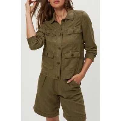 Michael Stars Nash Linen Blend Jacket In Green
