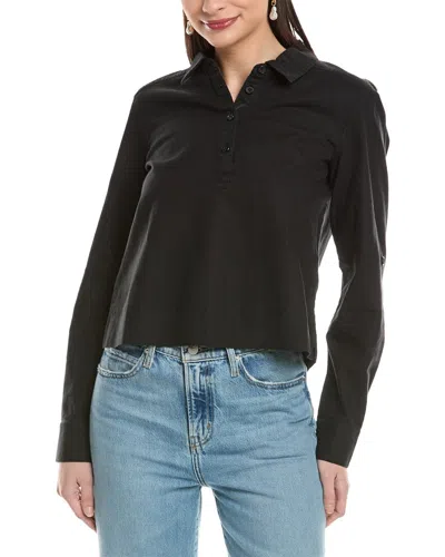 Michael Stars Nat Linen-blend Shirt In Black