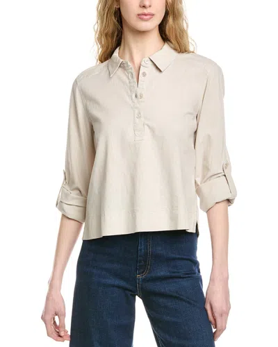 Michael Stars Nat Linen-blend Shirt In Neutral