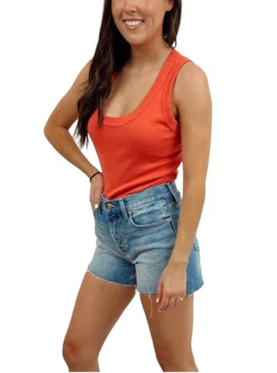 Michael Stars Nelly Scoop Neck Tank In Passionfruit In Orange