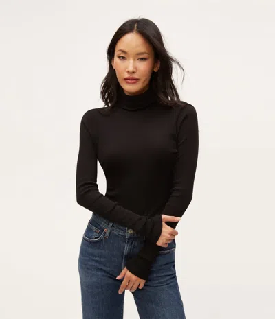 Michael Stars Nessa Shine Turtleneck In Black