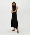 Michael Stars Nicola Handkerchief Midi Dress In Black