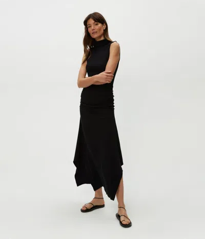 Michael Stars Nicola Handkerchief Midi Dress In Black