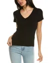 Michael Stars Nikki V Neck Cotton Tee In Black