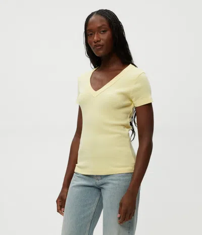 Michael Stars Nikki V-neck Tee In Lemonade