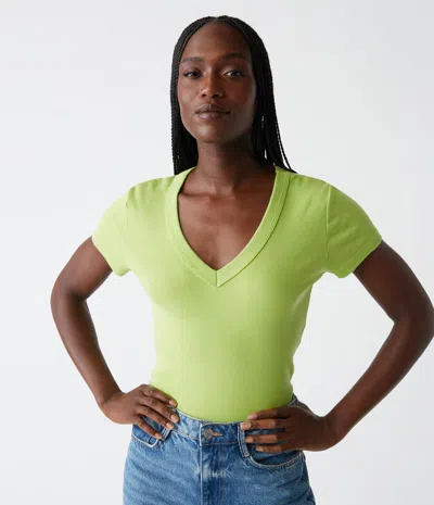 Michael Stars Nikki V-neck Tee In Lettuce